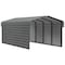 Arrow Storage Products Galvanized Steel Carport, W/ 2-Sided Enclosure, Compact Car Metal Carport Kit, 10'x20'x7', Charcoal CPHC102007ECL2 - alternate 1